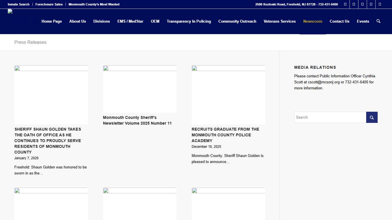 Press Releases – Monmouth County Sheriff's Office